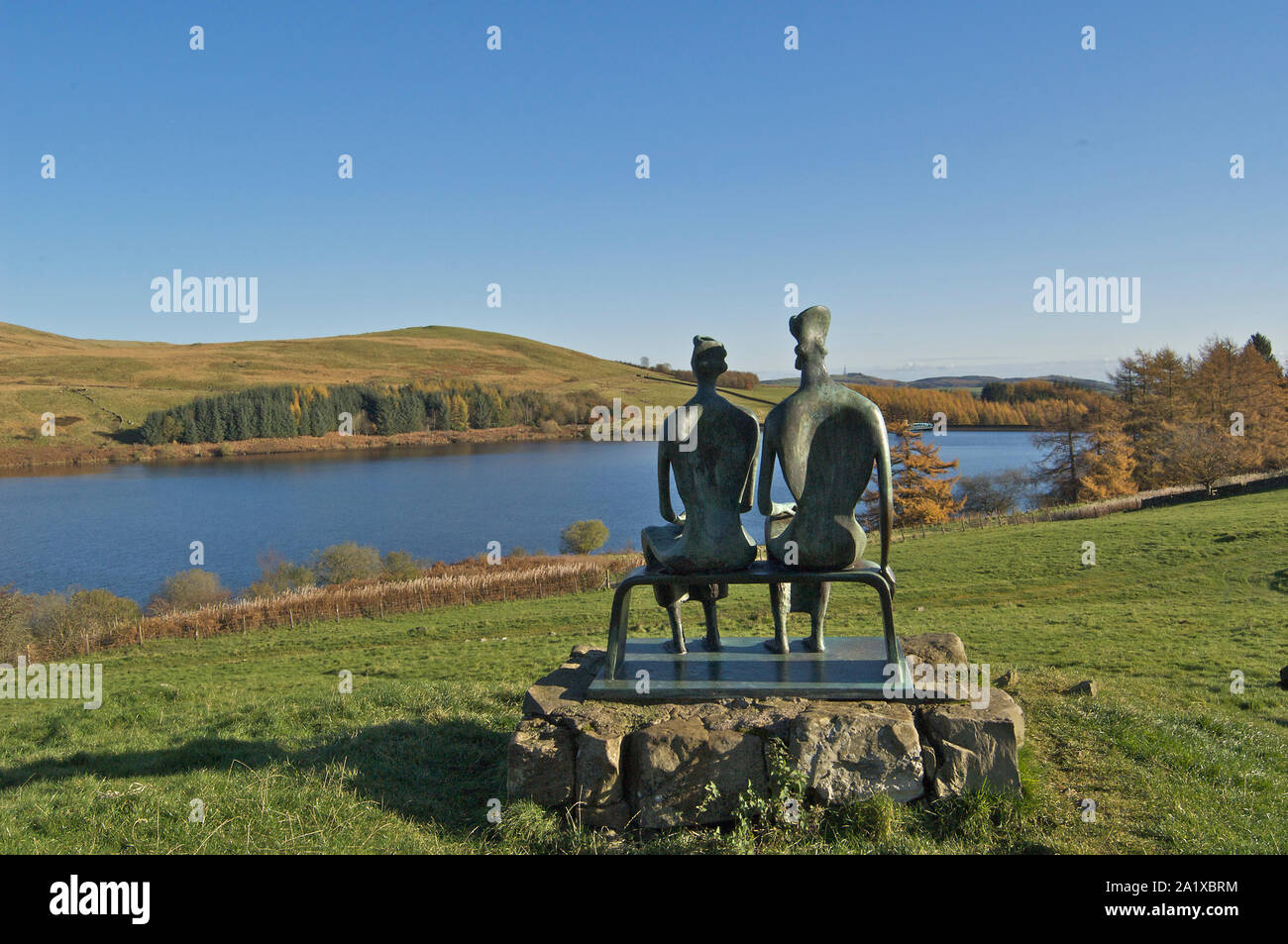 Il re e la Regina, Glenkiln statue, Glenkiln, Dumfries and Galloway Foto Stock