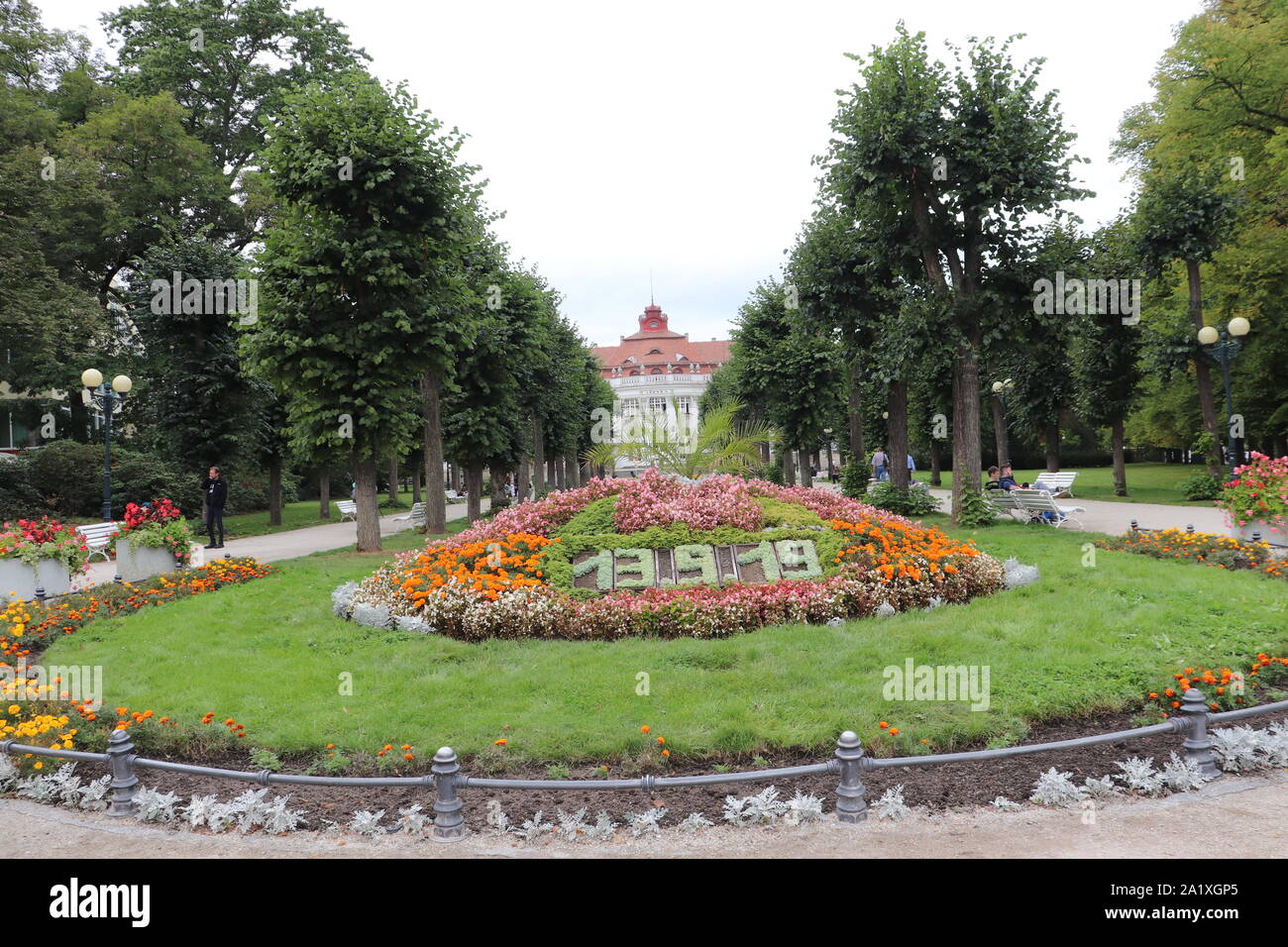 Parcs e giardini a Karlovy Vary Repubblica Ceca Foto Stock