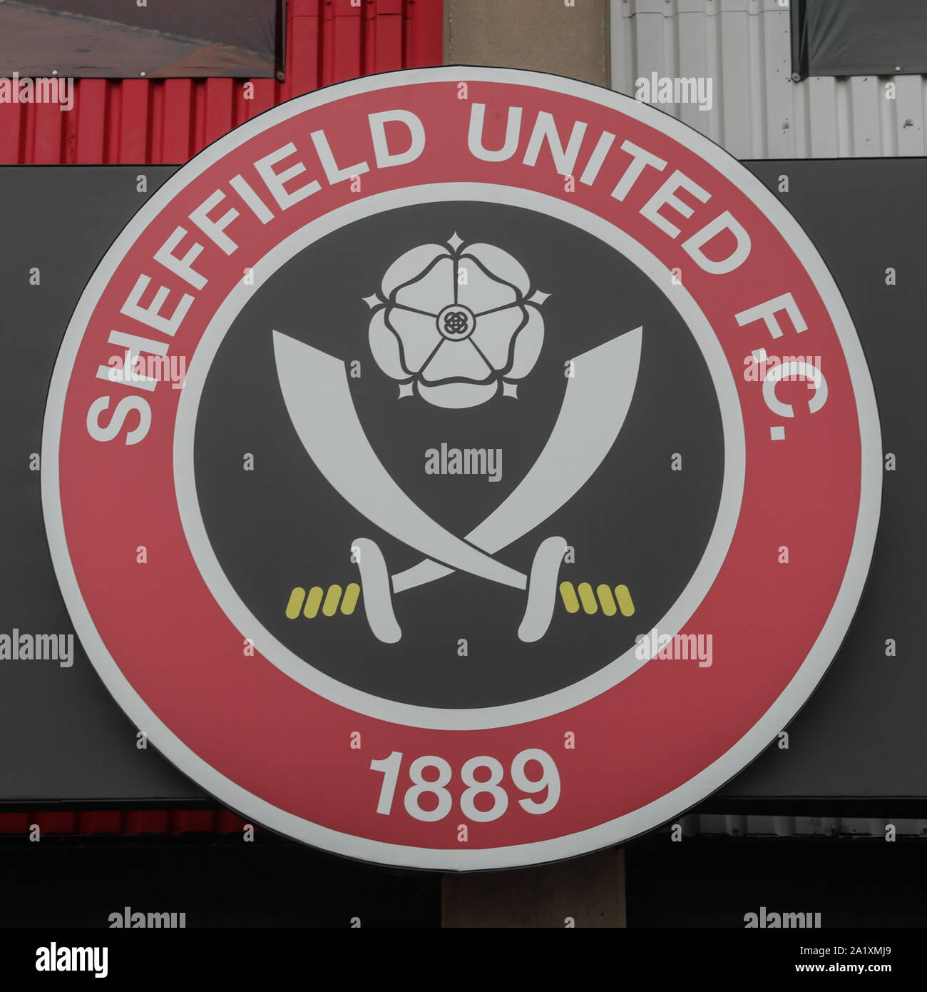 Il 28 settembre 2019, Bramall Lane, Sheffield, Inghilterra; Premier League, Sheffield Regno v Liverpool : Sheffield Regno club credito emblema: Mark Cosgrove/news immagini Foto Stock