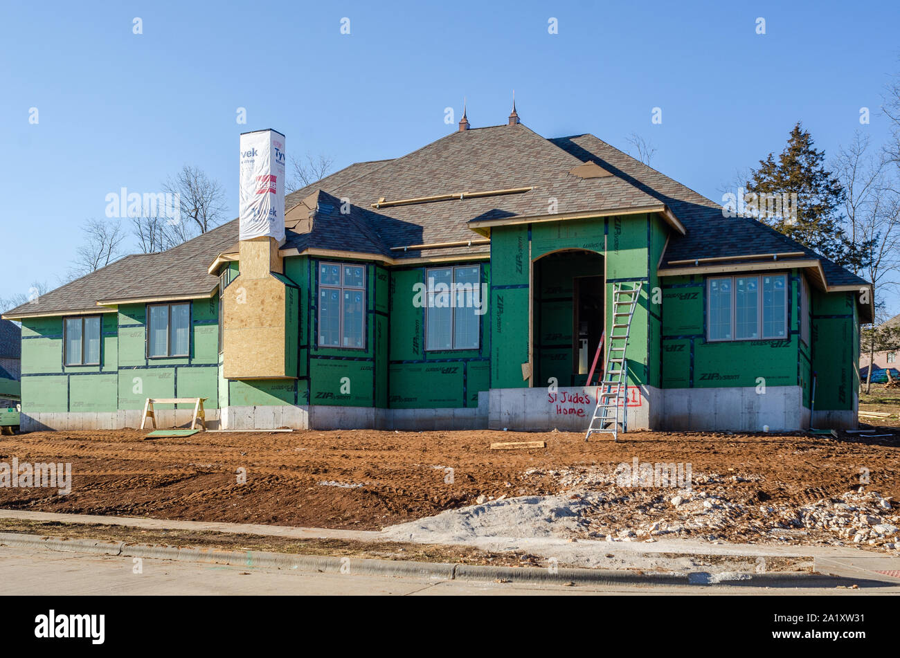 Casa suburbana in costruzione Foto Stock