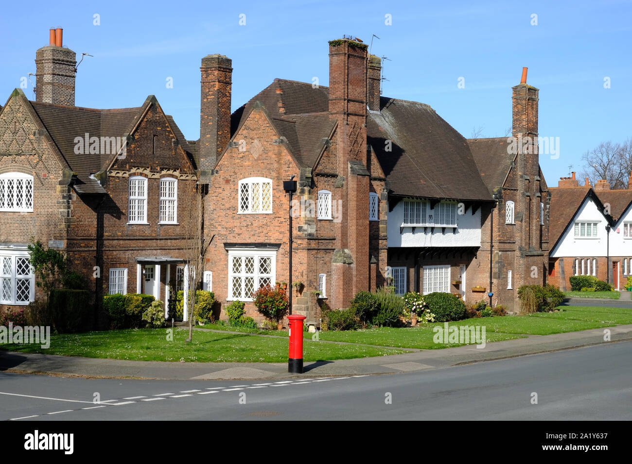 Case in Port Sunlight Village Wirral, Merseyside, Regno Unito Foto Stock