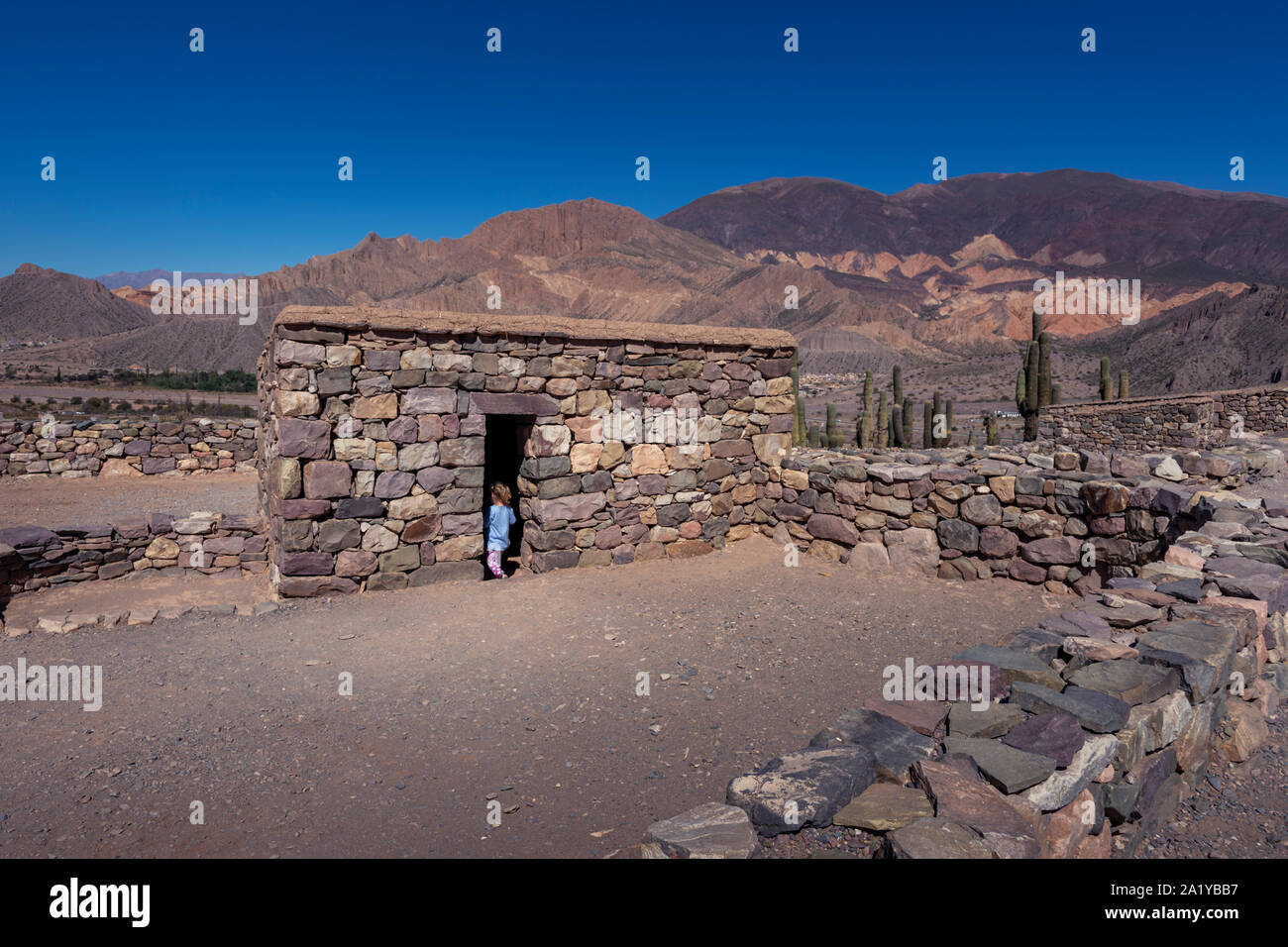 Tilcara, Jujuy, Argentina: 09 11 2019; la vista delle rovine di Tilcara, in Jujuy, Argentina. Antica civiltà delle Ande. Foto Stock