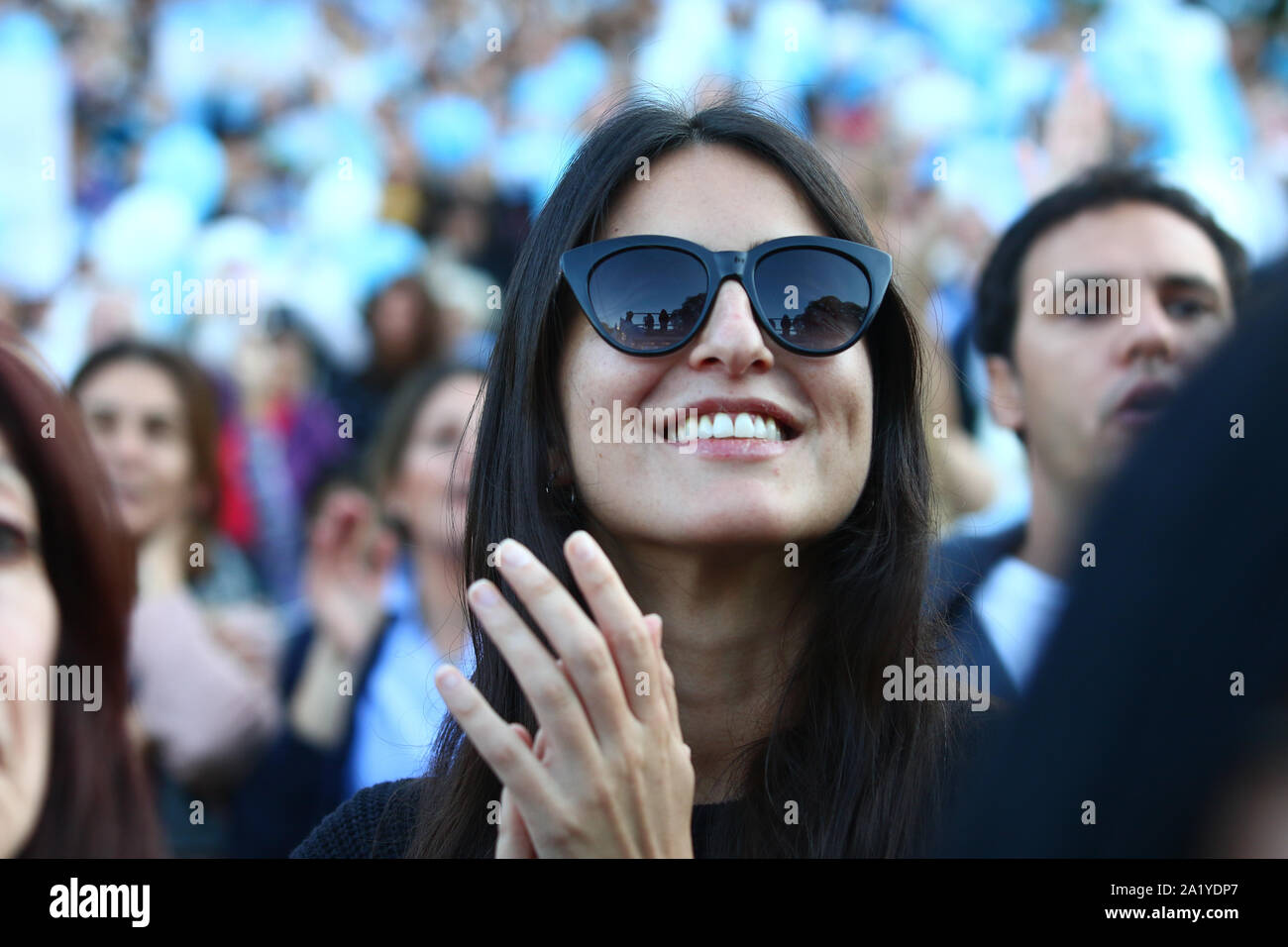 BUENOS AIRES, 28.09.2019: Thowsands dei tifosi di partecipare al primo incontro di Juntos por el cambio per sostenere la rielezione di Mauricio Macri come presiden Foto Stock