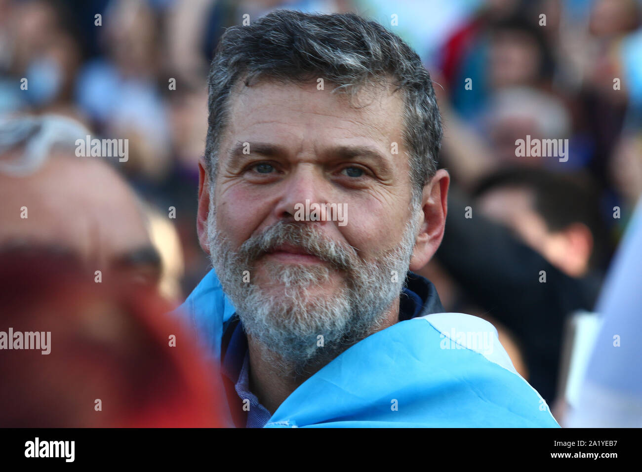 BUENOS AIRES, 28.09.2019: Thowsands dei tifosi di partecipare al primo incontro di Juntos por el cambio per sostenere la rielezione di Mauricio Macri come presiden Foto Stock