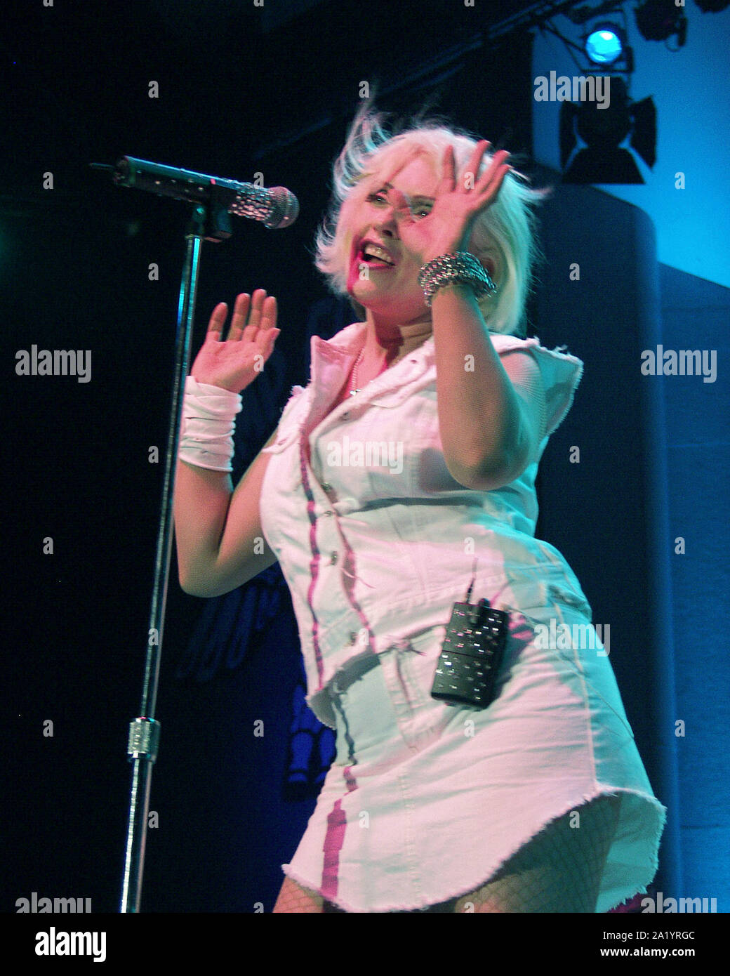 20 AGOSTO: Debbie Harry dei Blondie suona presso il Parco Chastain anfiteatro in Atlanta, Georgia il 20 agosto 2002. Credito: Chris McKay / MediaPunch Foto Stock