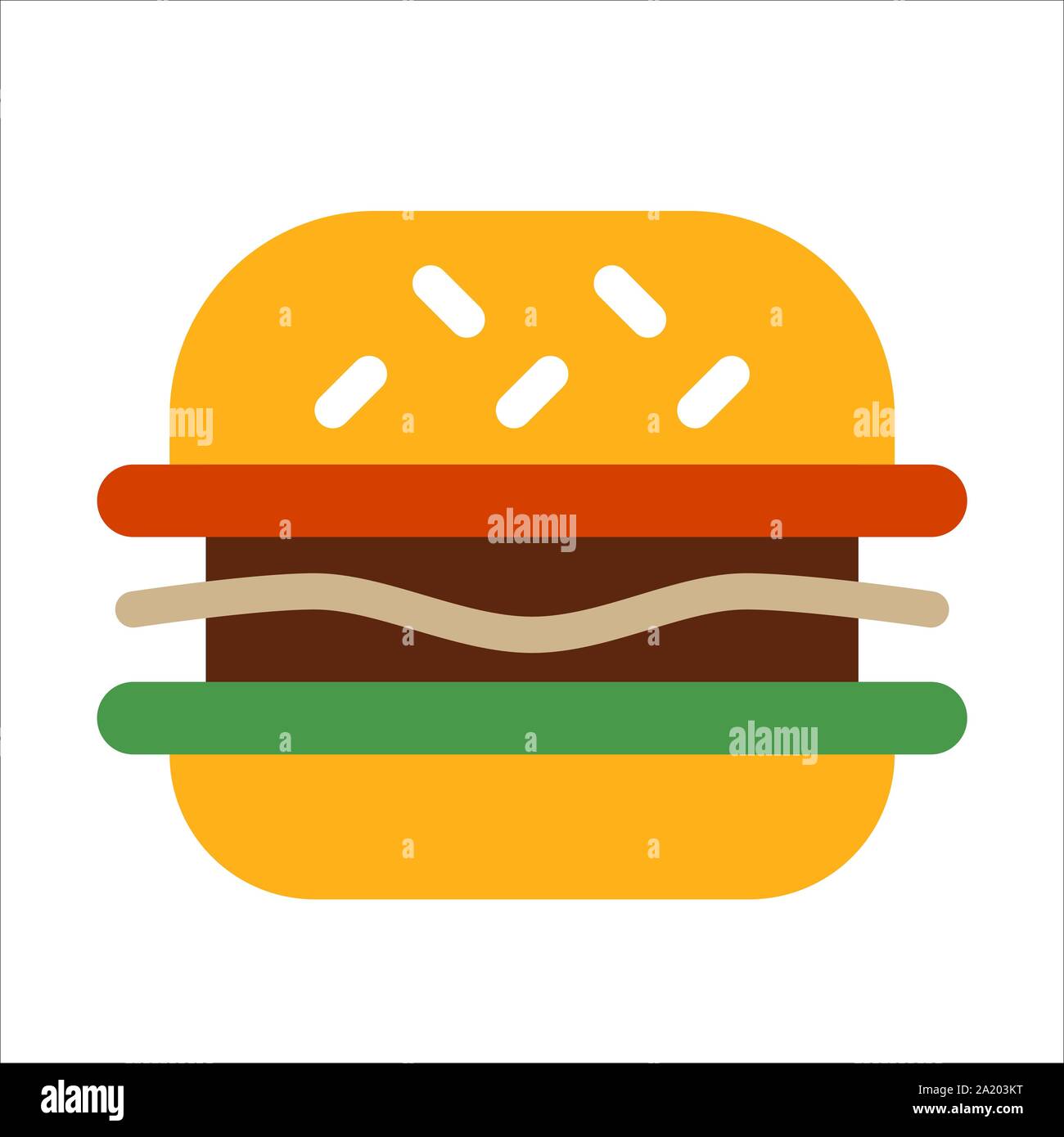 Burger concetto icona illustrazione con uno stile piatto Illustrazione Vettoriale