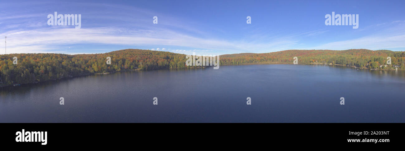 Paesaggio antenna - Lago di diamante in Hastings Highlands, Ontario, Canada. Una vista di estremità NW del Lago. Foto Stock