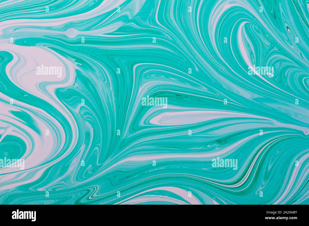 Il liquido l'arte astratta. Marmo color menta texture. Texture astratta di liquido acrilico. Foto Stock