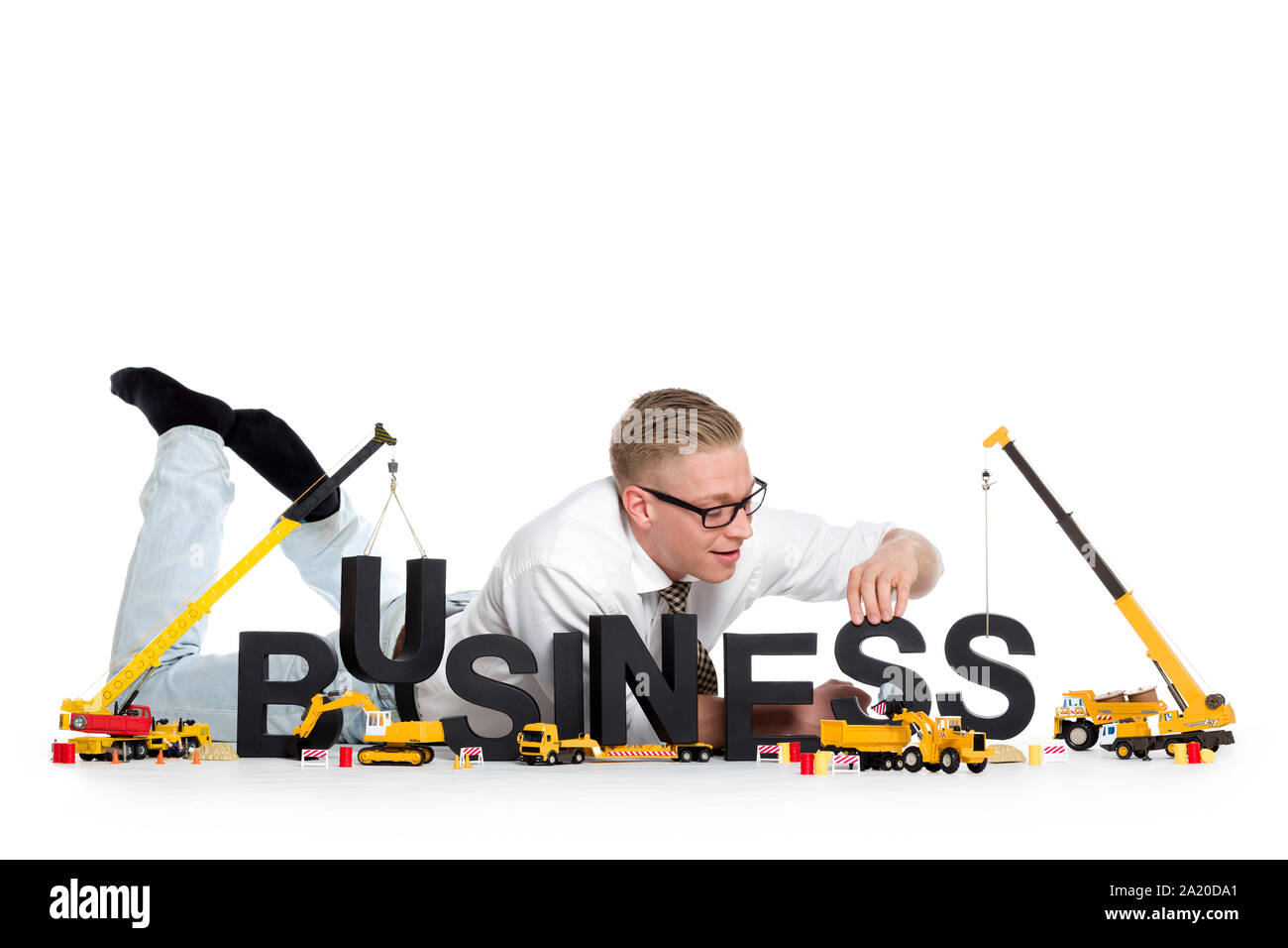 Business start up: Imprenditore business-parola. Foto Stock