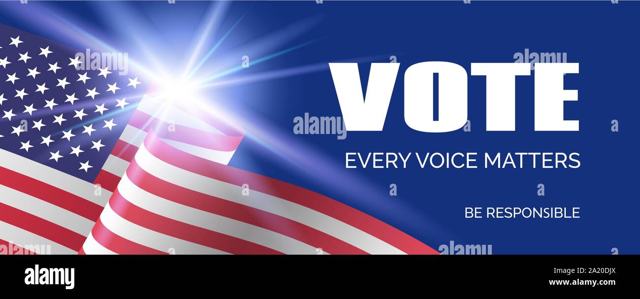 Stati Uniti elezioni presidenziali 2020. Vector modello di pagina di intestazione. Votazione Illustrazione Vettoriale