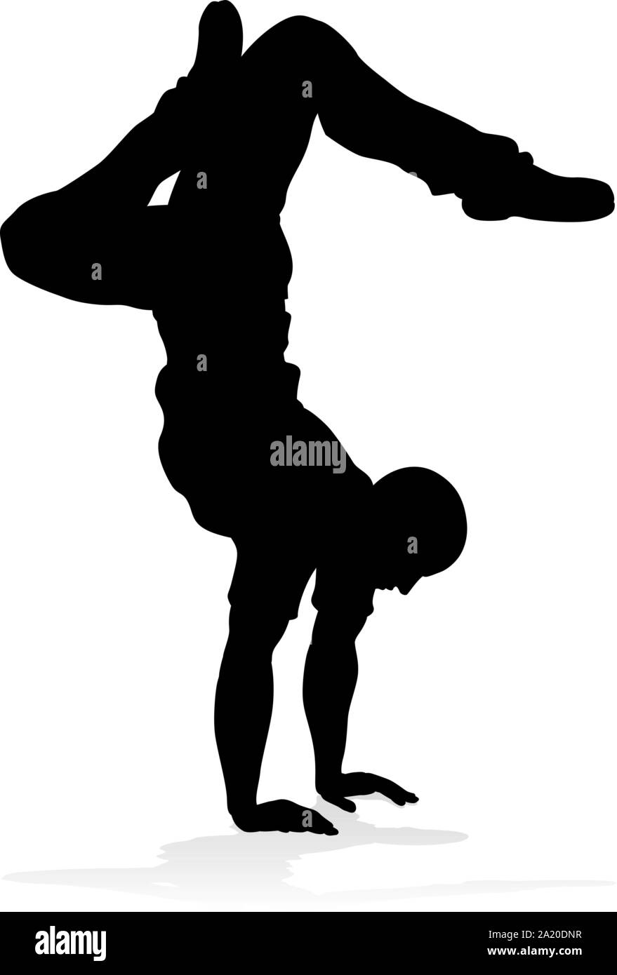 Danza di strada Silhouette ballerino Illustrazione Vettoriale