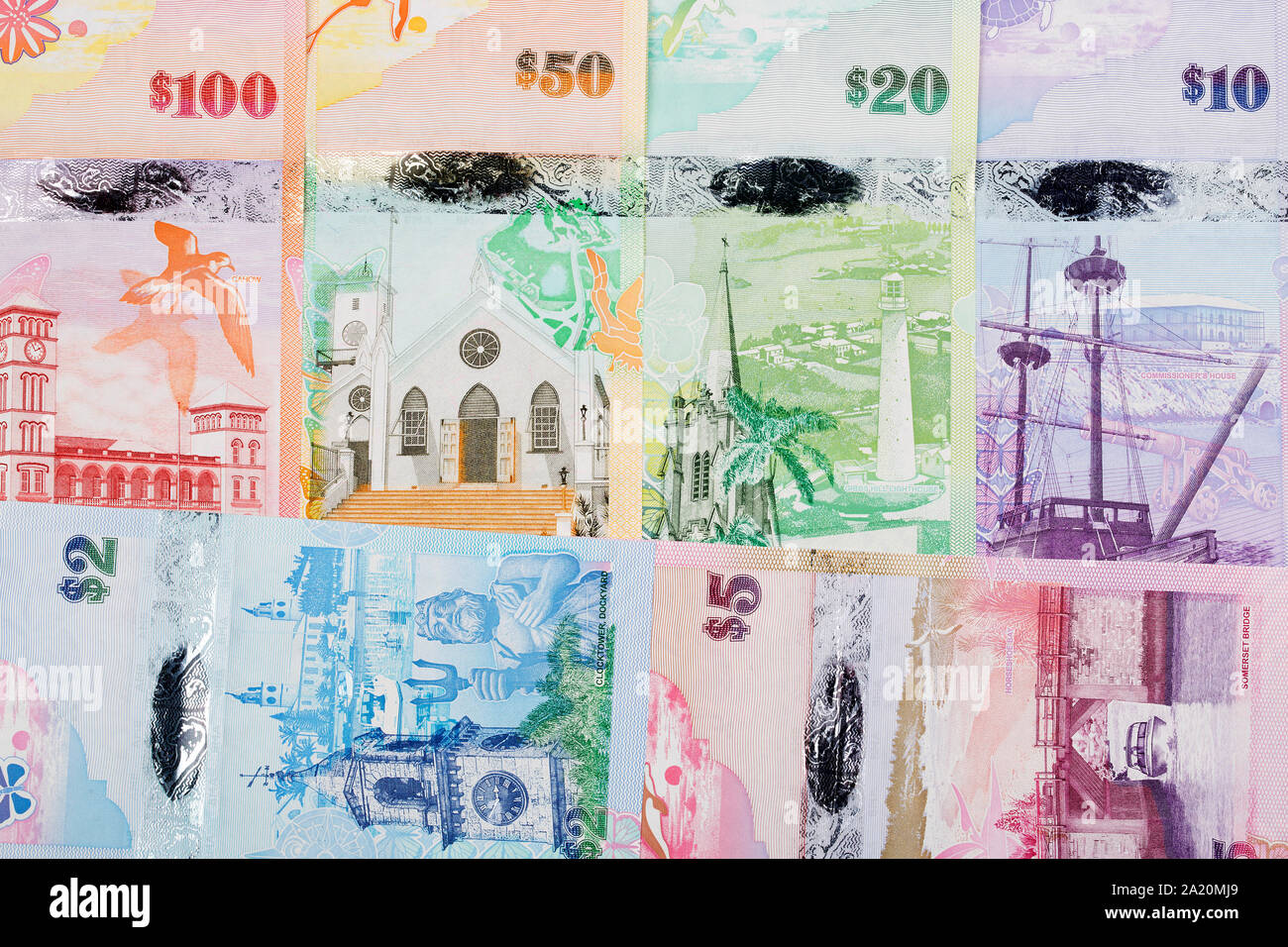 Bermudian dollar un background aziendale Foto Stock