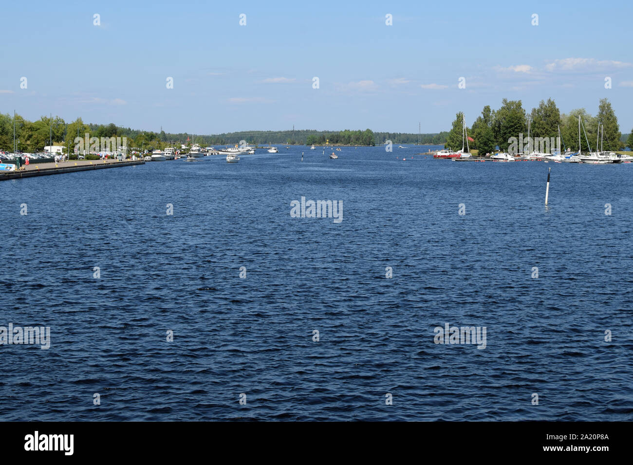 Lappeenranta, Finlandia - 27 Luglio 2019: bella giornata d'estate al porto di Lappeenranta. Foto Stock