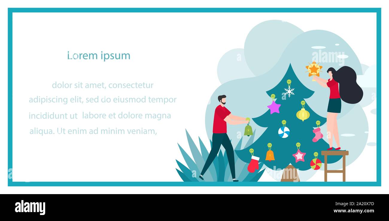 Immagini Per Natale 2020.Felice Anno Nuovo 2020 Card Auguri Di Buon Natale Illustrazione Vettoriale Con Persone Decorare Albero Di Natale Anno Nuovo Festosa Sfondo Progettazione Per La Pagina Web Immagine E Vettoriale Alamy