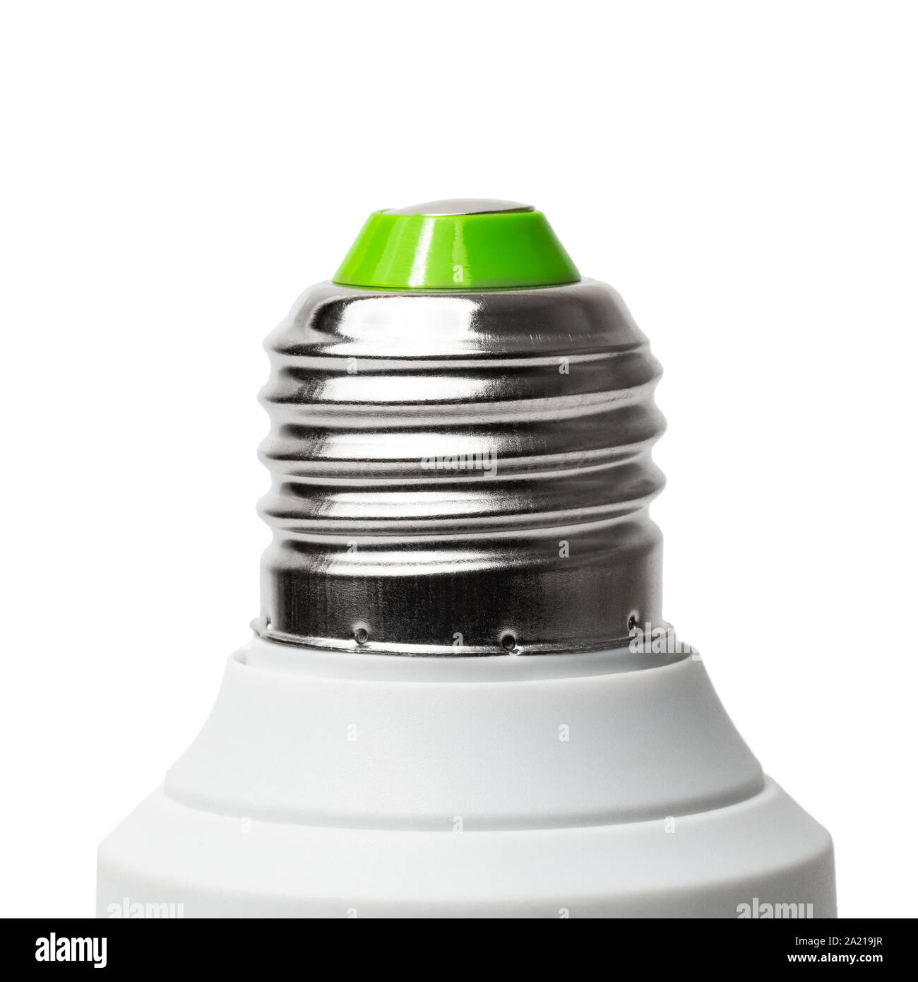 E27 tipo base di lampada, isolato su sfondo bianco Foto Stock