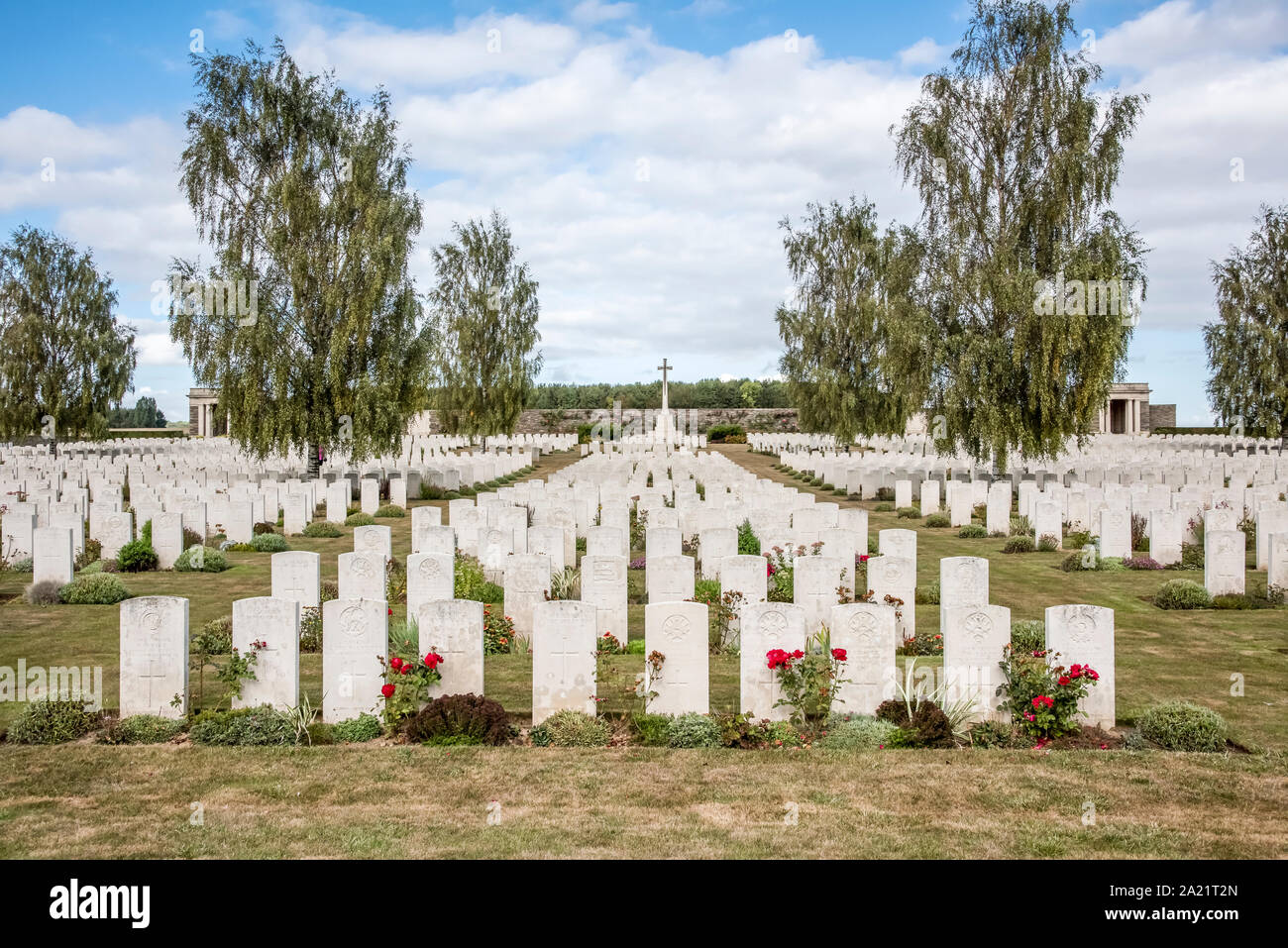 Il frutteto CWGC Cimitero Dump con vittime in gran parte dalla battaglia di Arras in 1917 Foto Stock