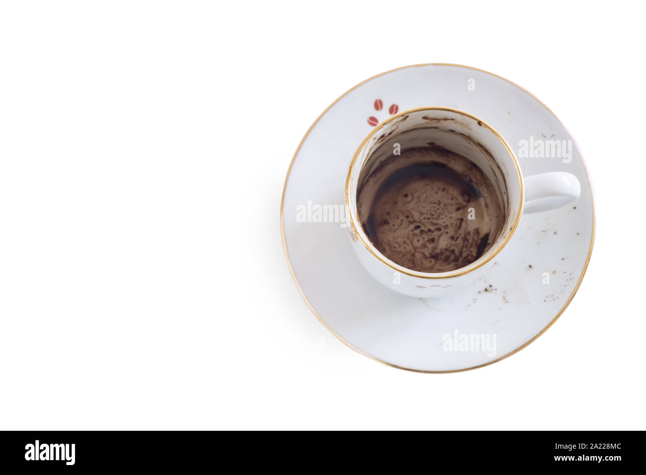 I piatti sporchi per caffè: Tazza da caffè con piattino. Foto Stock
