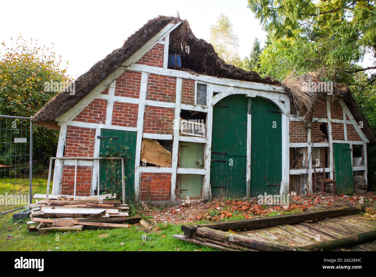 Il vecchio di legno a casa, Germania, Europa Foto Stock