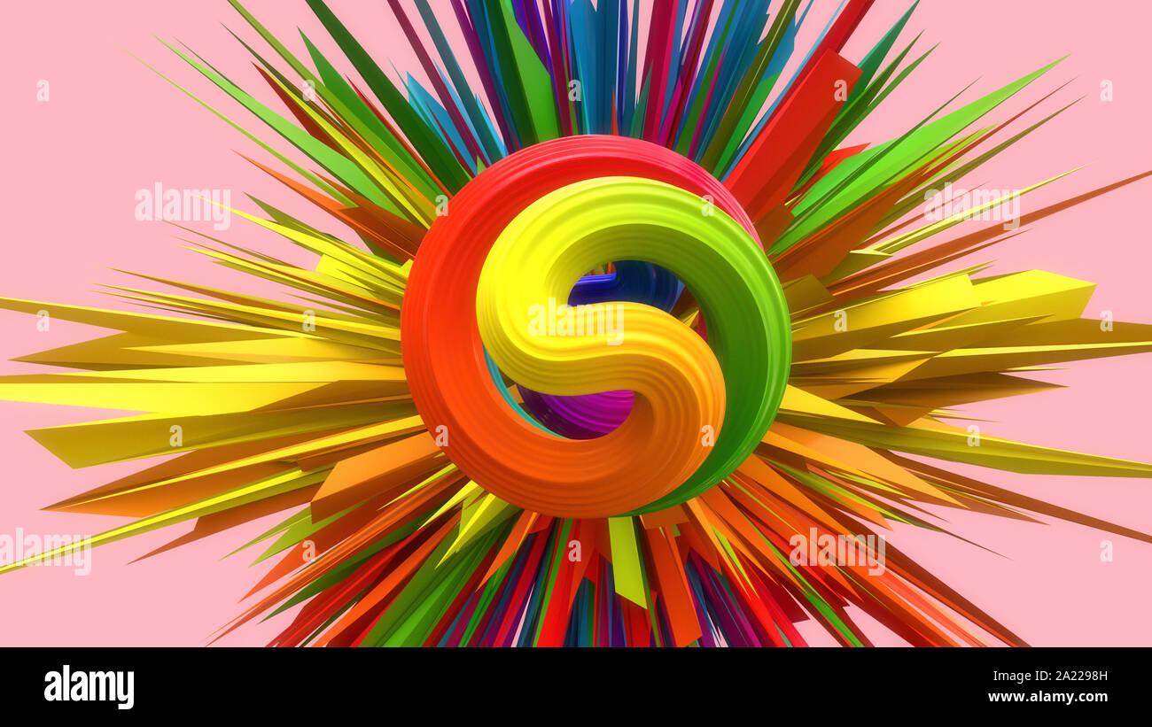 3D render. Scultura astratta sfondo Foto Stock