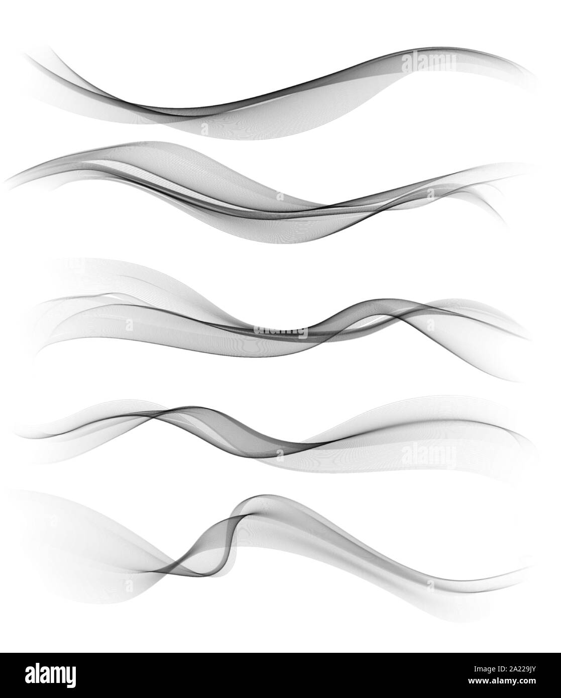 Set di grigio onda astratto elemento di design Illustrazione Vettoriale