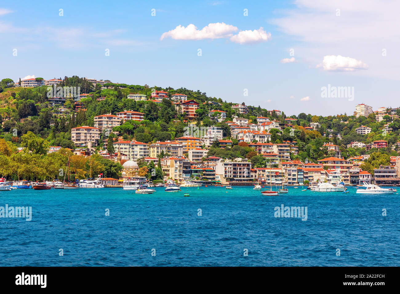 Bebek quartiere sulla riva del Bosforo diritta, Istanbul, Turchia Foto Stock