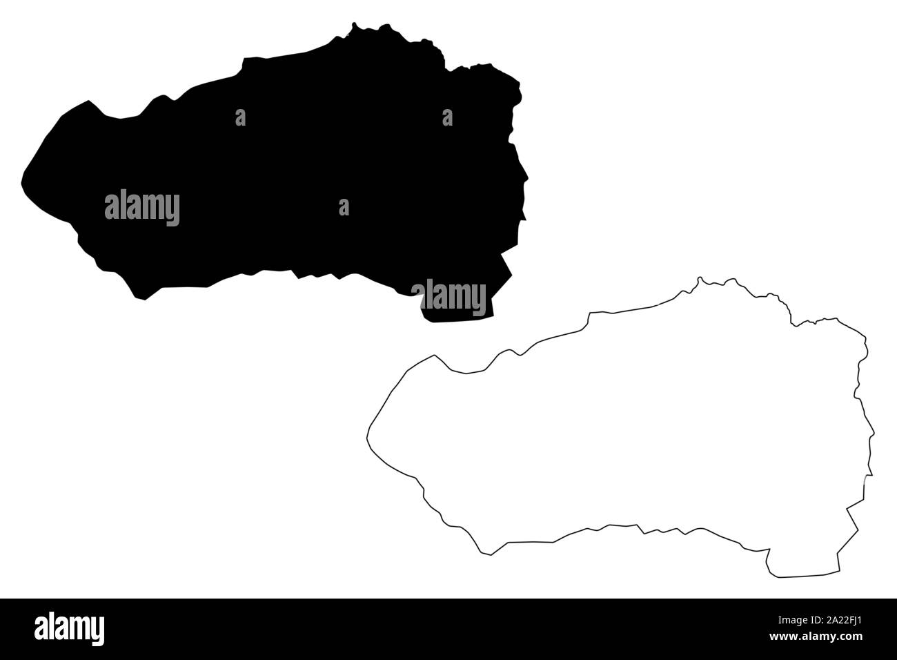 Il Cabanas reparto (Repubblica di El Salvador, dipartimenti di El Salvador) mappa illustrazione vettoriale, scribble schizzo Cabanas mappa Illustrazione Vettoriale