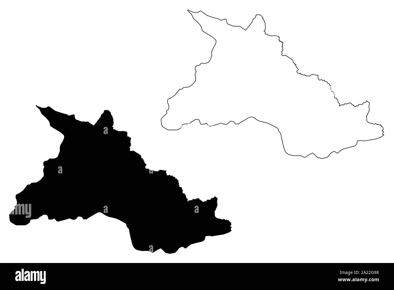 Dipartimento di Chalatenango (Repubblica di El Salvador, dipartimenti di El Salvador) mappa illustrazione vettoriale, scribble schizzo Chalatenango mappa Illustrazione Vettoriale