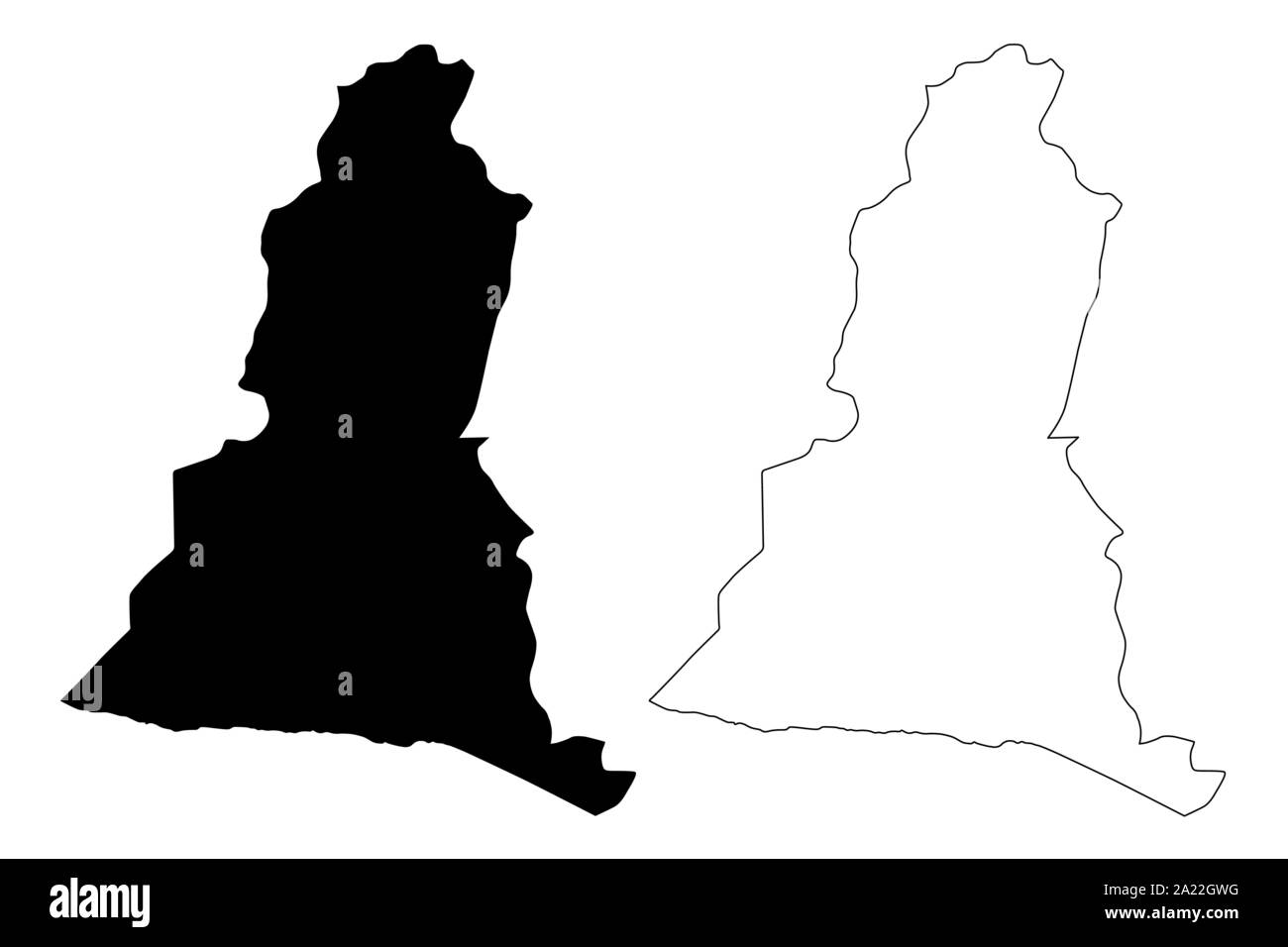 La Libertad reparto (Repubblica di El Salvador, dipartimenti di El Salvador) mappa illustrazione vettoriale, scribble sketch La Libertad mappa Illustrazione Vettoriale
