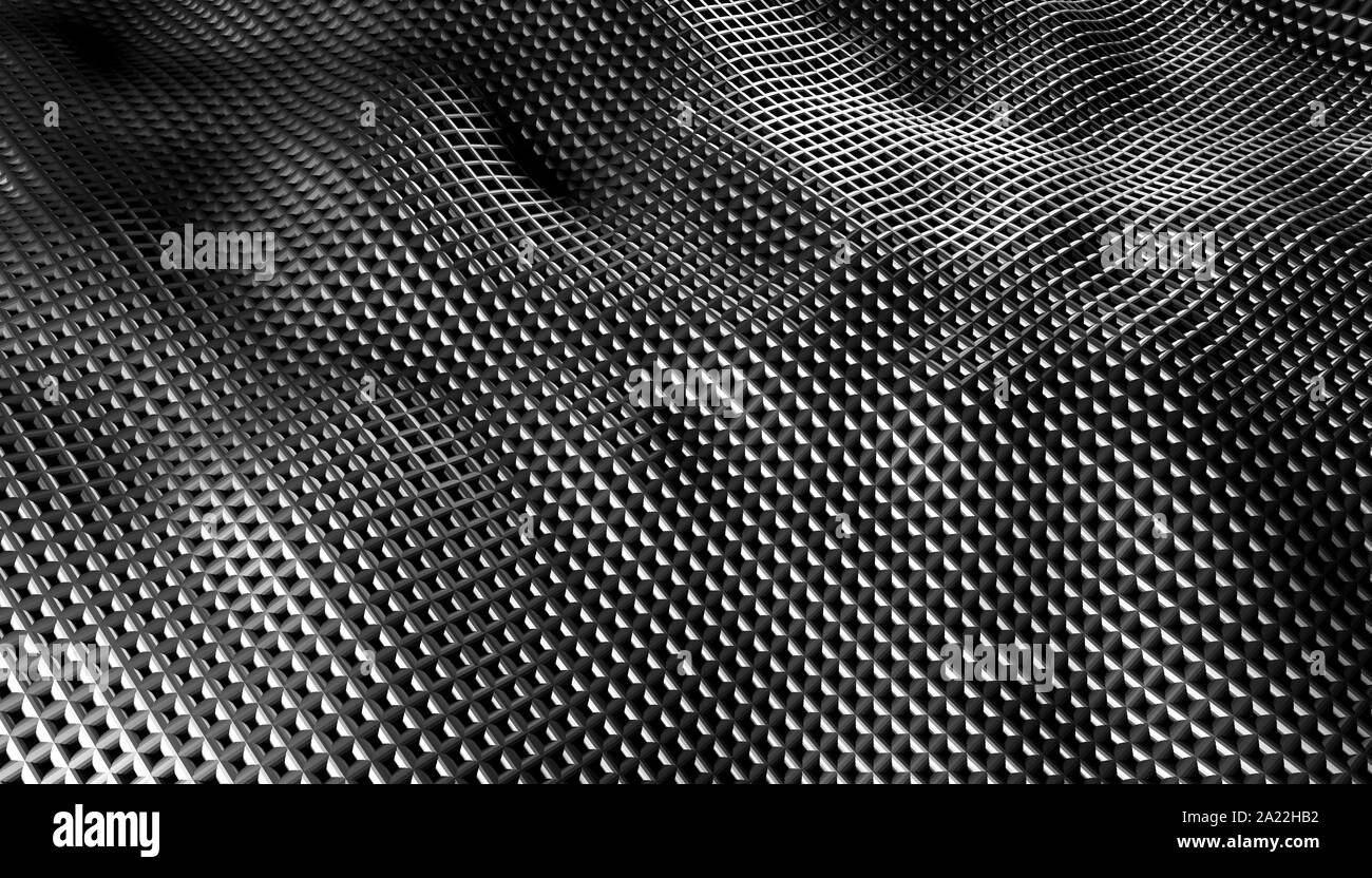 3D render image di griglia sfondo d'onda Foto Stock
