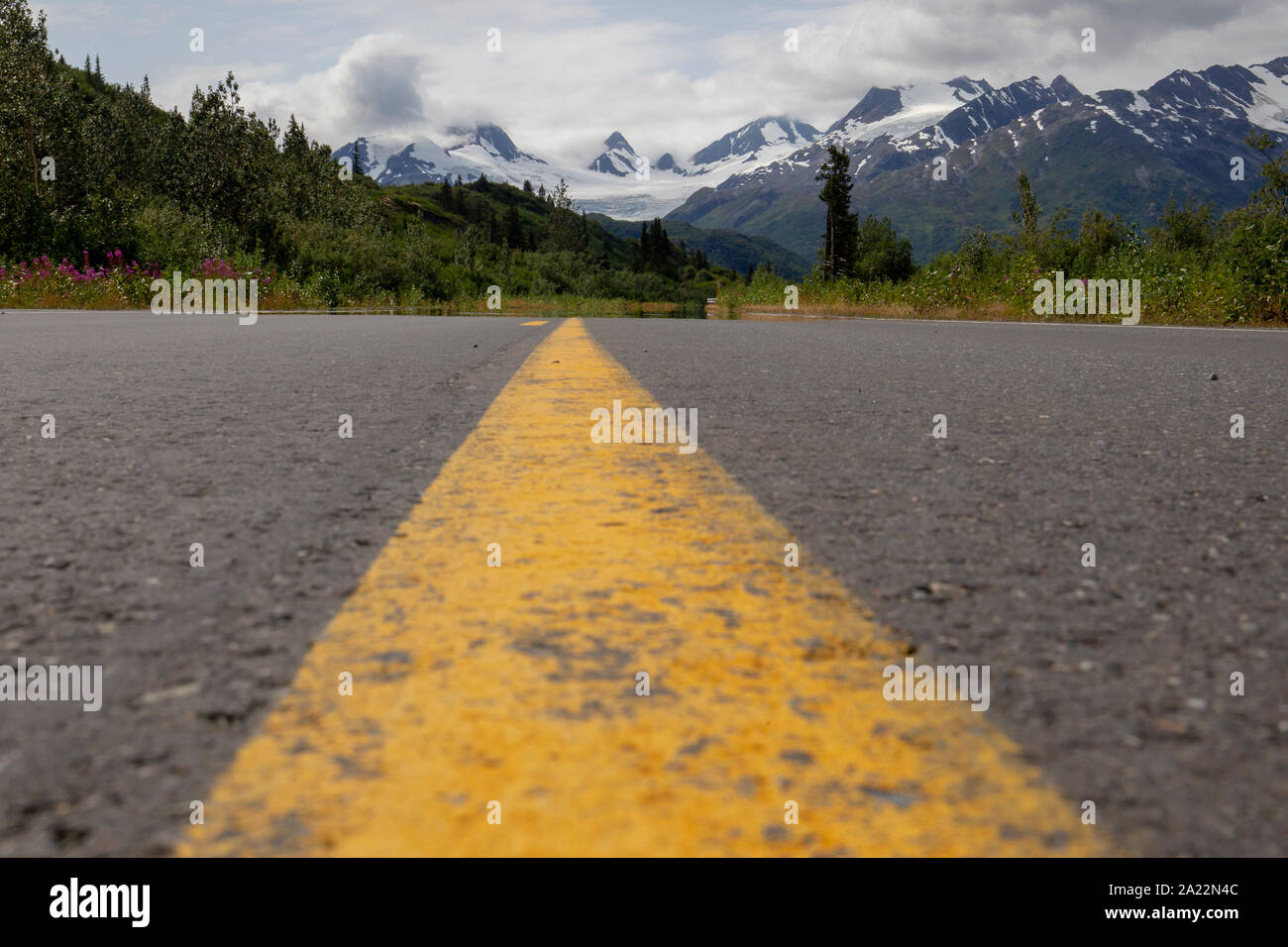 Worthington Glacier negli Stati Uniti stato dell'Alaska. Situato sulla Richardson autostrada est di Valdez, elencato come un naturale nazionale di riferimento. Foto Stock