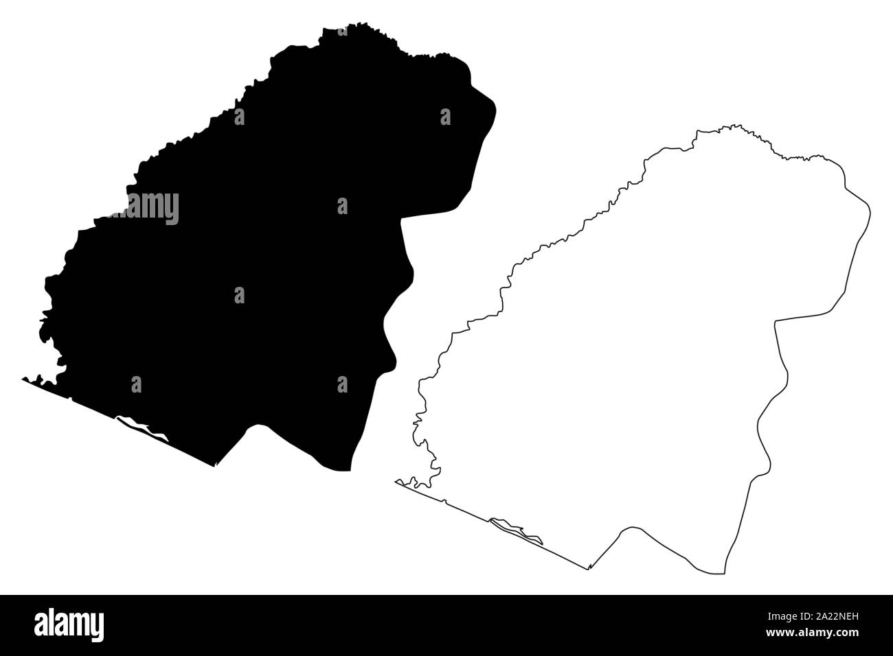 Dipartimento Ahuachapan (Repubblica di El Salvador, dipartimenti di El Salvador) mappa illustrazione vettoriale, scribble schizzo Ahuachapán mappa Illustrazione Vettoriale