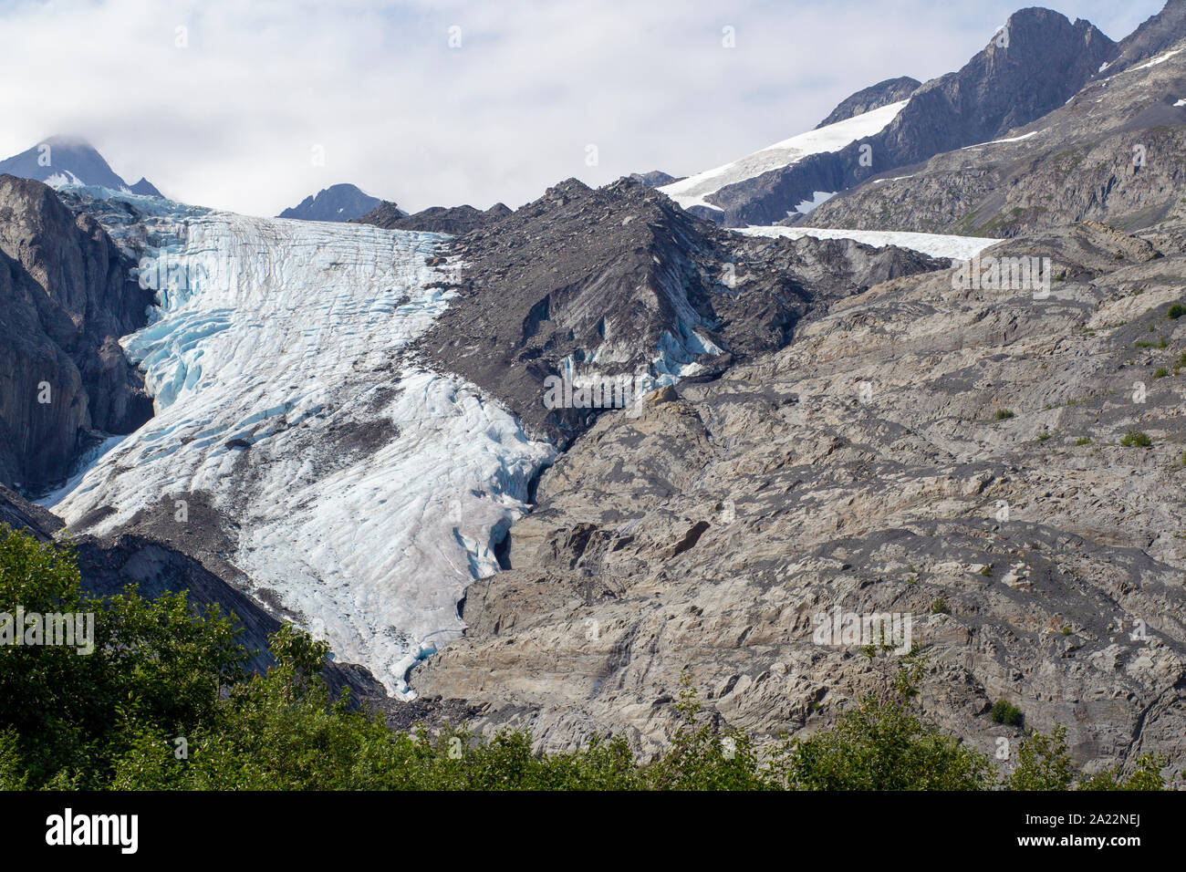 Worthington Glacier negli Stati Uniti stato dell'Alaska. Situato sulla Richardson autostrada est di Valdez, elencato come un naturale nazionale di riferimento. Foto Stock
