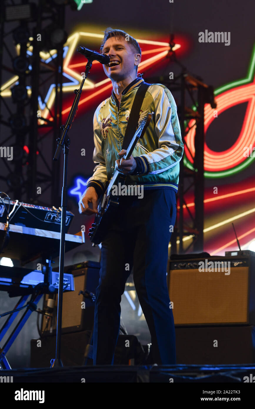 In evidenza dalla fusione presenta a Sefton Park in Liverpool venerdì 30 agosto 2019 dotate di: Franz Ferdinand dove: Liverpool, Regno Unito quando: 30 Ago 2019 Credit: Graham Finney/WENN Foto Stock