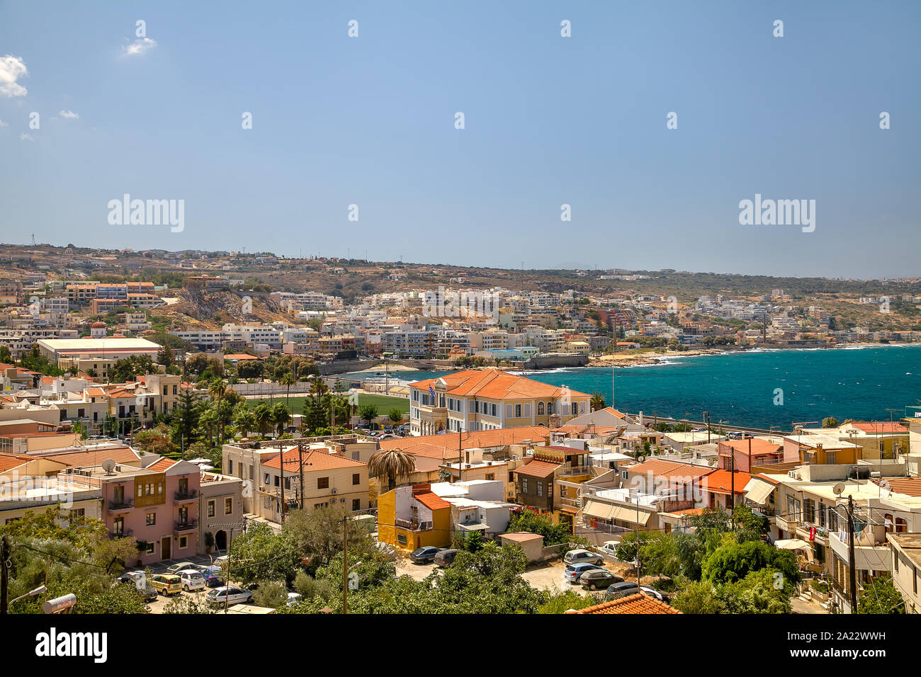 Vista di Rethimno. La Grecia. Creta Foto Stock