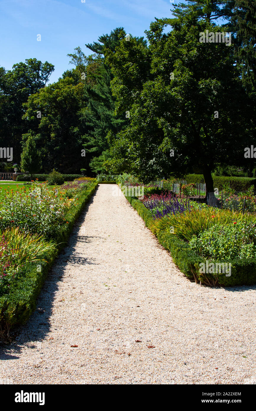 Stati Uniti d'America, Delaware, Wilmington, DE NEMOURS station wagon, House e giardini, caduta, Settembre Foto Stock