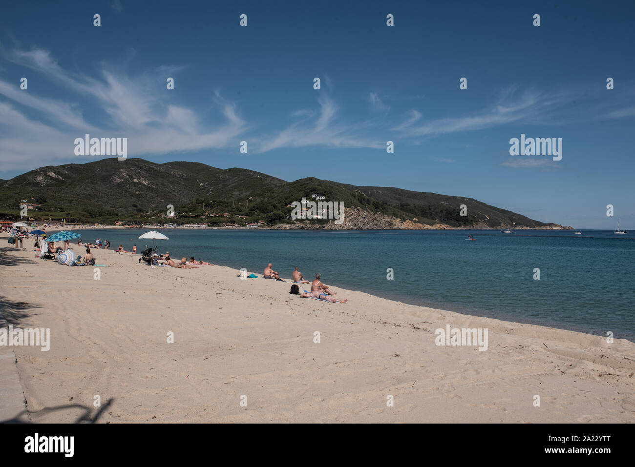 La spiaggia di Marina di Campo Foto Stock