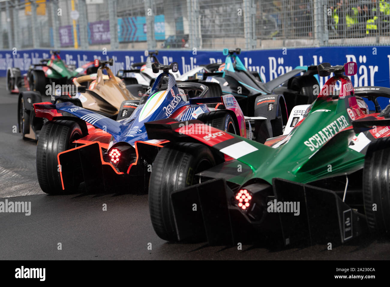 INCIIDENTE SECONDO GIRO durante l'abb del campionato FIA di Formula e Roma Italia , roma, Italia, 13 Apr 2019, motori Formula E Foto Stock