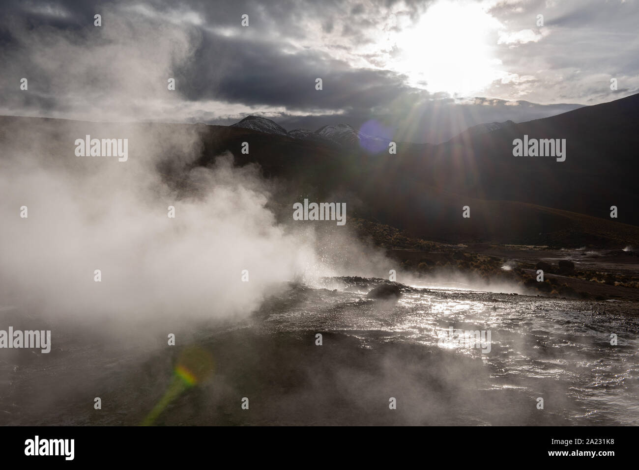 Escursione a Geysir El Tatio ad una altitudine di 5,200m sopra il livello del mare e a San Pedro de Atacama, Antofagasta, Repubblica del Cile America Latina Foto Stock Escursione a Geysir El Tatio ad una altitudine di 5,200m sopra il livello del mare e a San Pedro de Atacama, Antofagasta, Repubblica del Cile America Latina Foto Stock