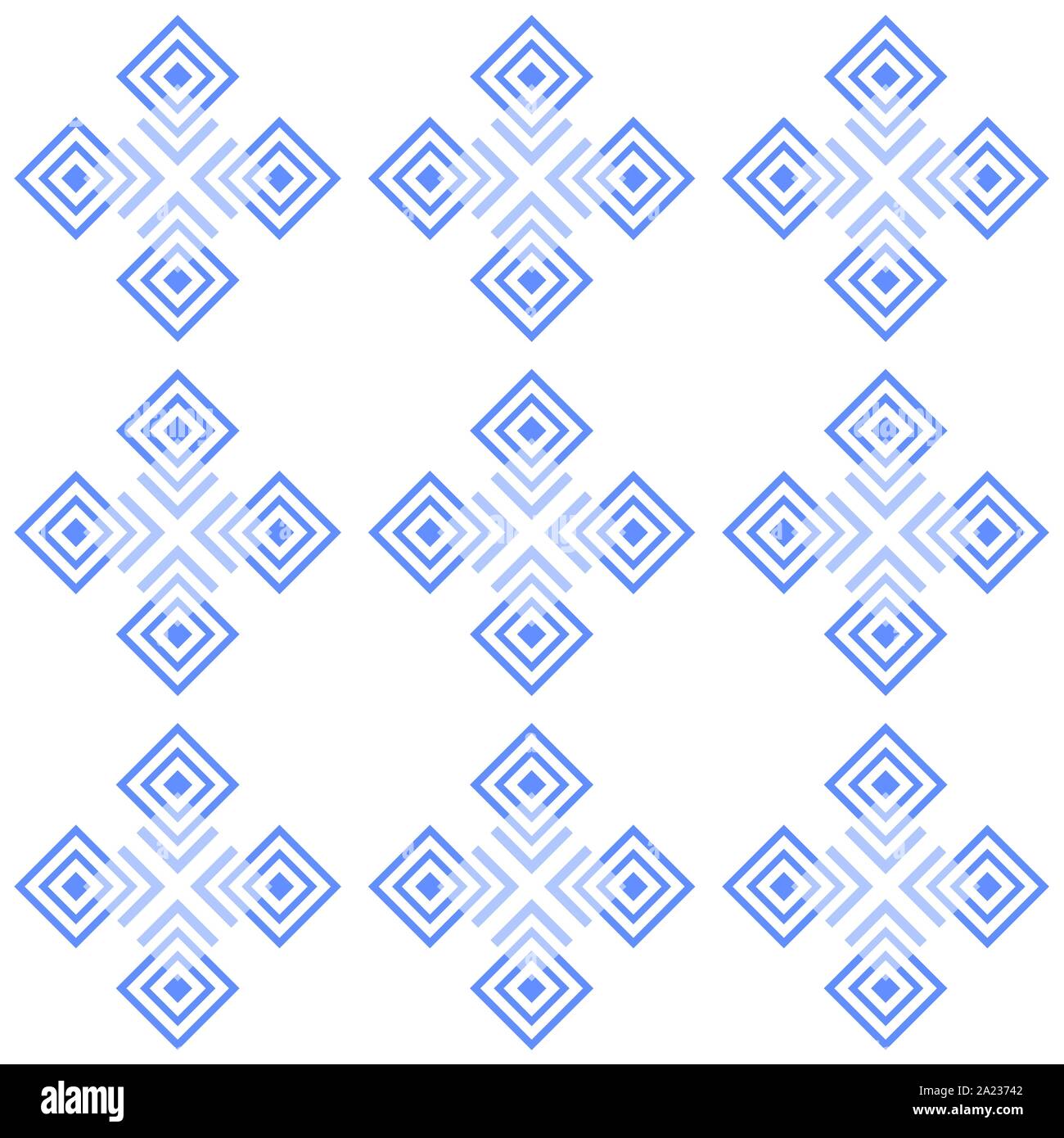 Combinazione di forme tonde e quadrate e simmetriche figure geometriche impostazione imitando antiche piastrelle Illustrazione Vettoriale