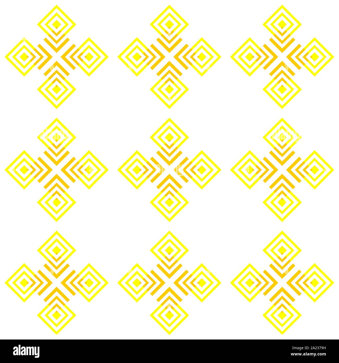 Combinazione di forme tonde e quadrate e simmetriche figure geometriche impostazione imitando antiche piastrelle Illustrazione Vettoriale