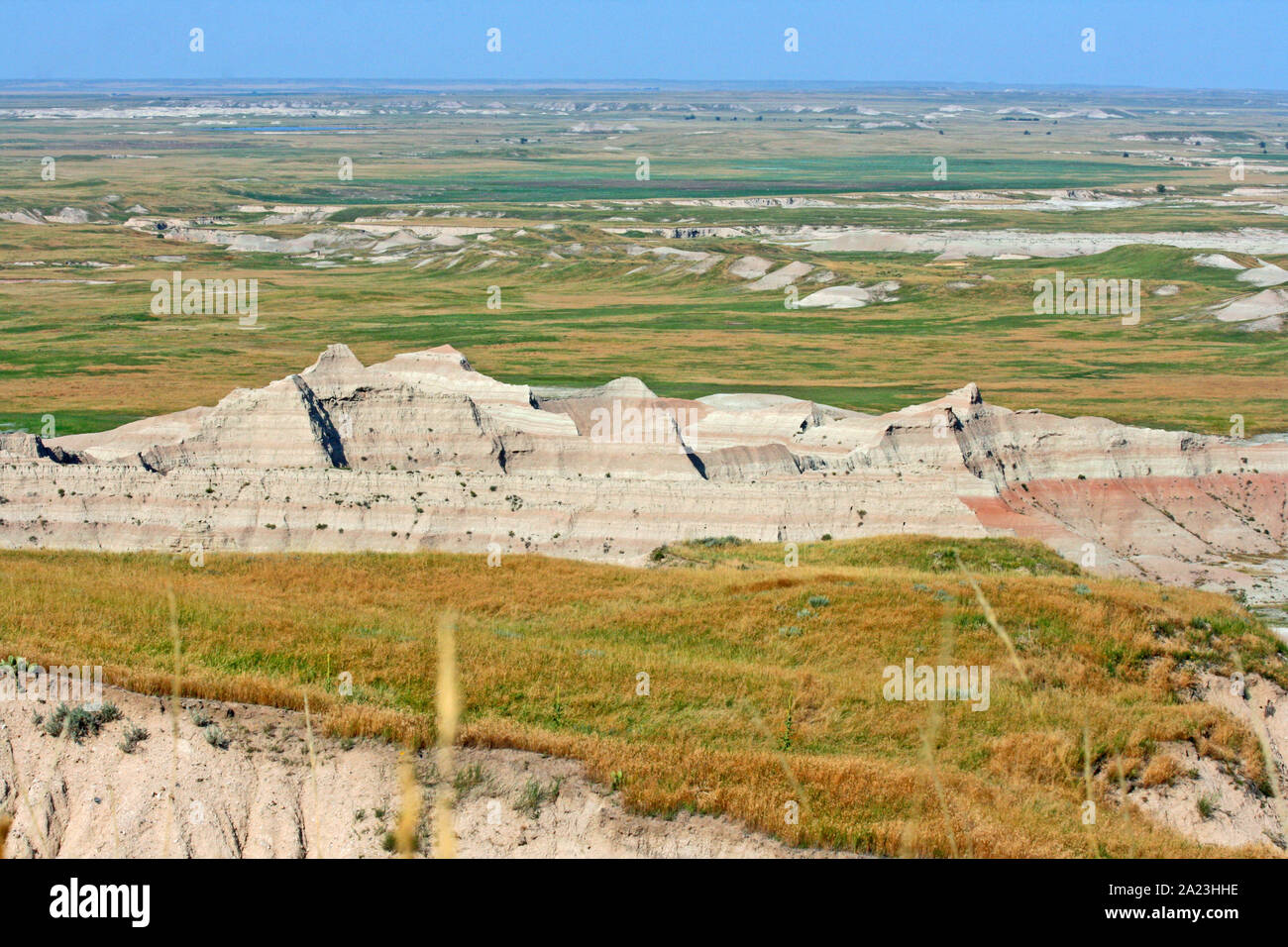 Ampio paesaggio in Badlands, Dakota del Sud Foto Stock