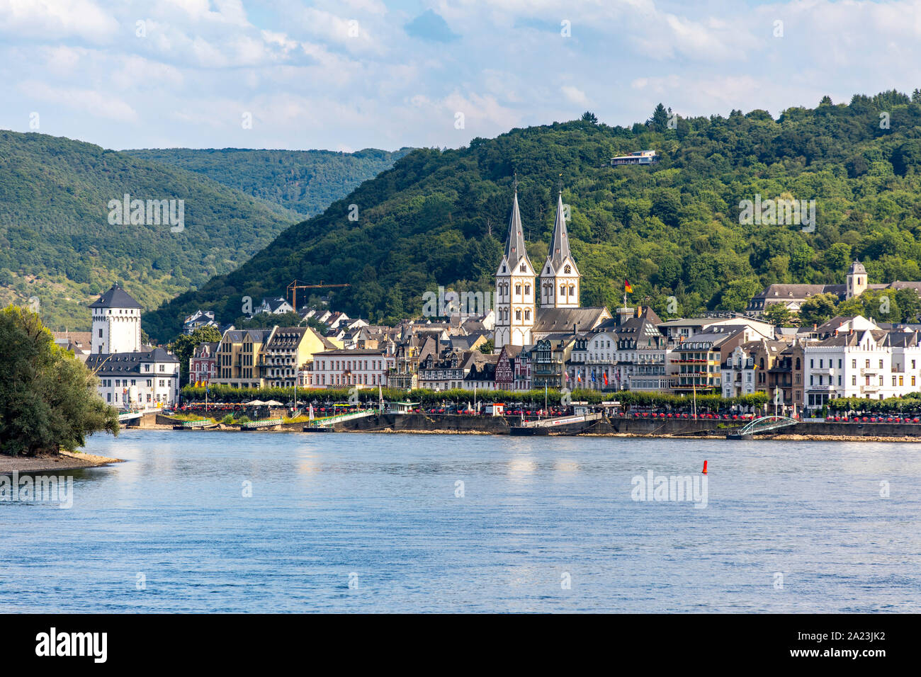 Vecchia città di Boppard nel Rheingau, nel patrimonio mondiale dell UNESCO Valle del Reno superiore e centrale, Germania Foto Stock