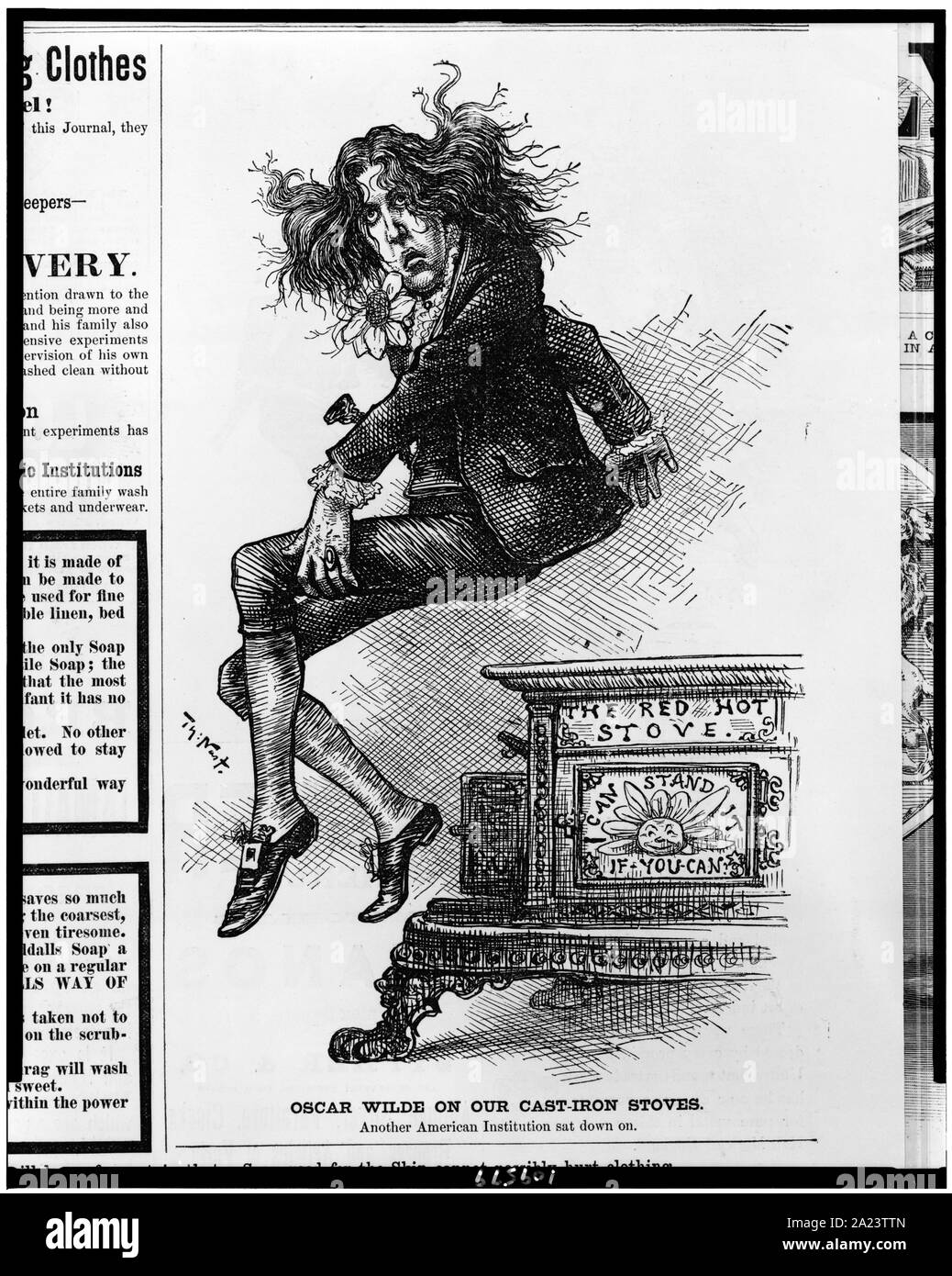 Oscar Wilde sulla nostra ghisa stufe. Un altro ente americano si sedette su / Th. Nast. Foto Stock