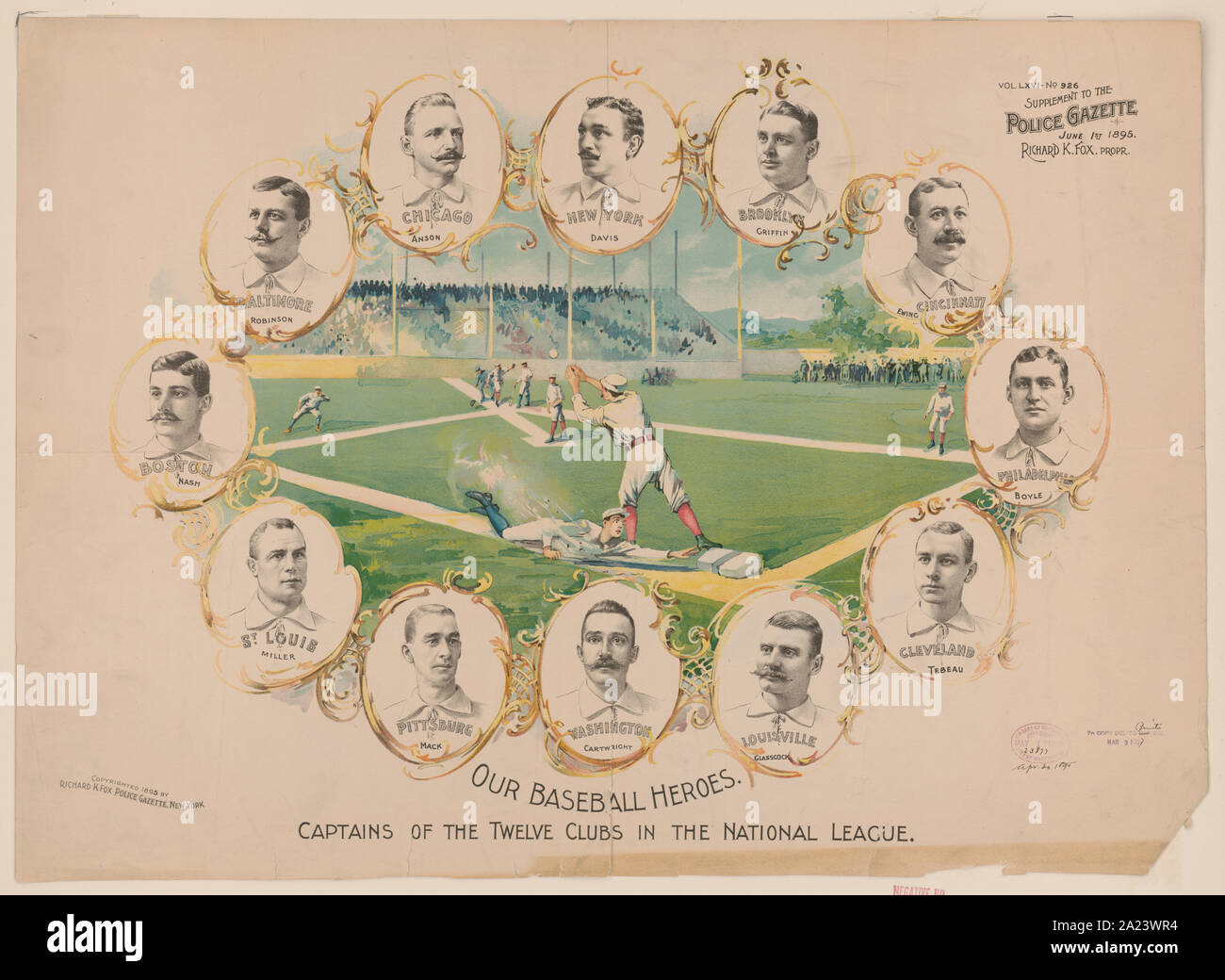 I nostri eroi di baseball - capitani dei dodici club in lega nazionale Foto Stock