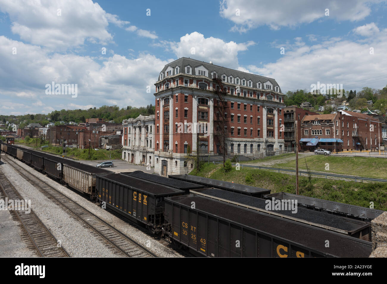 Guarda che cosa che cosa erano una volta vivace di linee ferroviarie della Baltimore & Ohio Railroad in Grafton, West Virginia, che è stato un inizio di B&O MOZZO Foto Stock