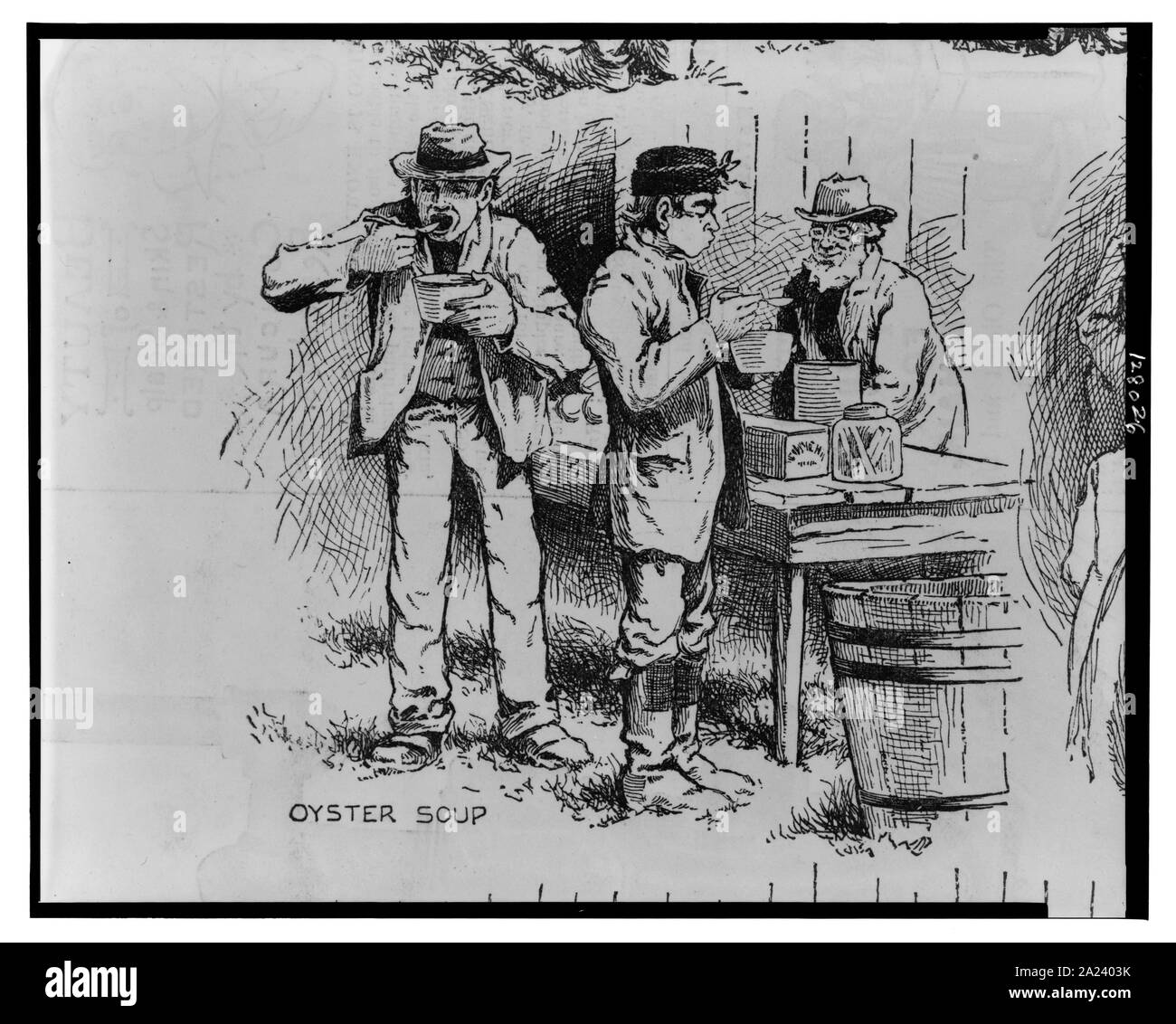 Zuppa di ostriche / disegnati da H.M. Wilder ; bozzetto di B. McCord. Foto Stock