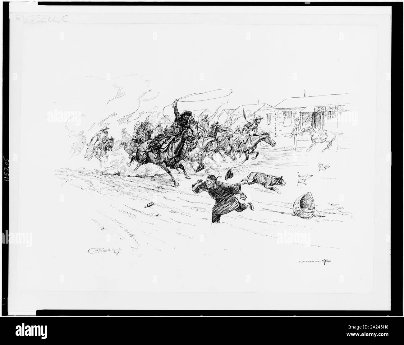 Dipingere la città / C.M. Russell. Foto Stock