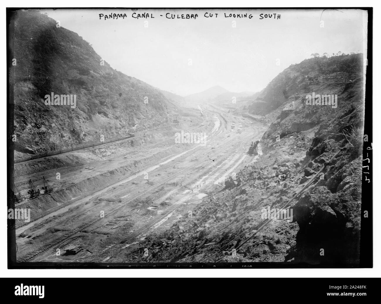 Canale di Panama, Culebra Cut guardando verso sud Foto Stock