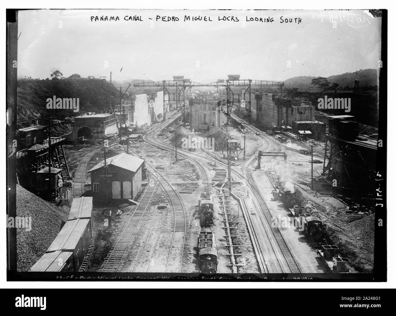 Canale di Panama, Pedro Miguel si blocca guardando verso sud Foto Stock