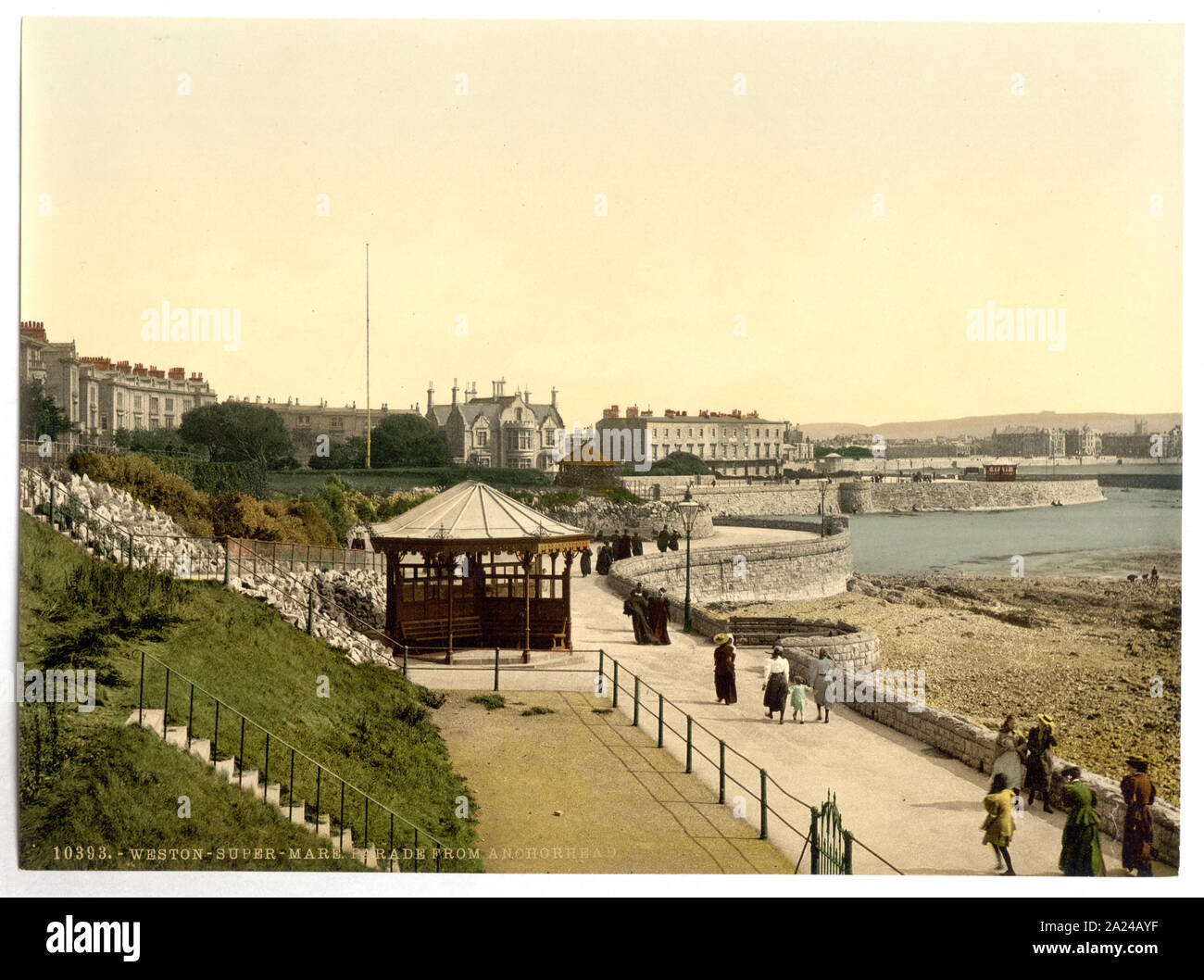 Parade (cioè, promenade) dalla testa di ancoraggio, Weston-super-Mare, Inghilterra; stampa n. 10393.; titolo dalla Detroit Publishing Co., catalogo J-sezione estera, Detroit, Michigan. : Detroit Publishing Company, 1905.; fa parte di: Viste di Inghilterra nella stampa Photochrom collection.; Foto Stock